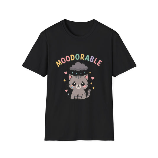 Moodorable Cat Unisex Softstyle T-Shirt - Cute and Playful Animal Graphic Tee for when you're Moody but still Adorable