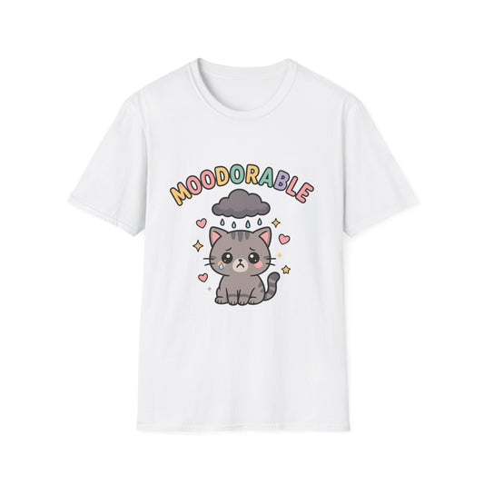 Moodorable Cat Unisex Softstyle T-Shirt - Cute and Playful Animal Graphic Tee for when you're Moody but still Adorable