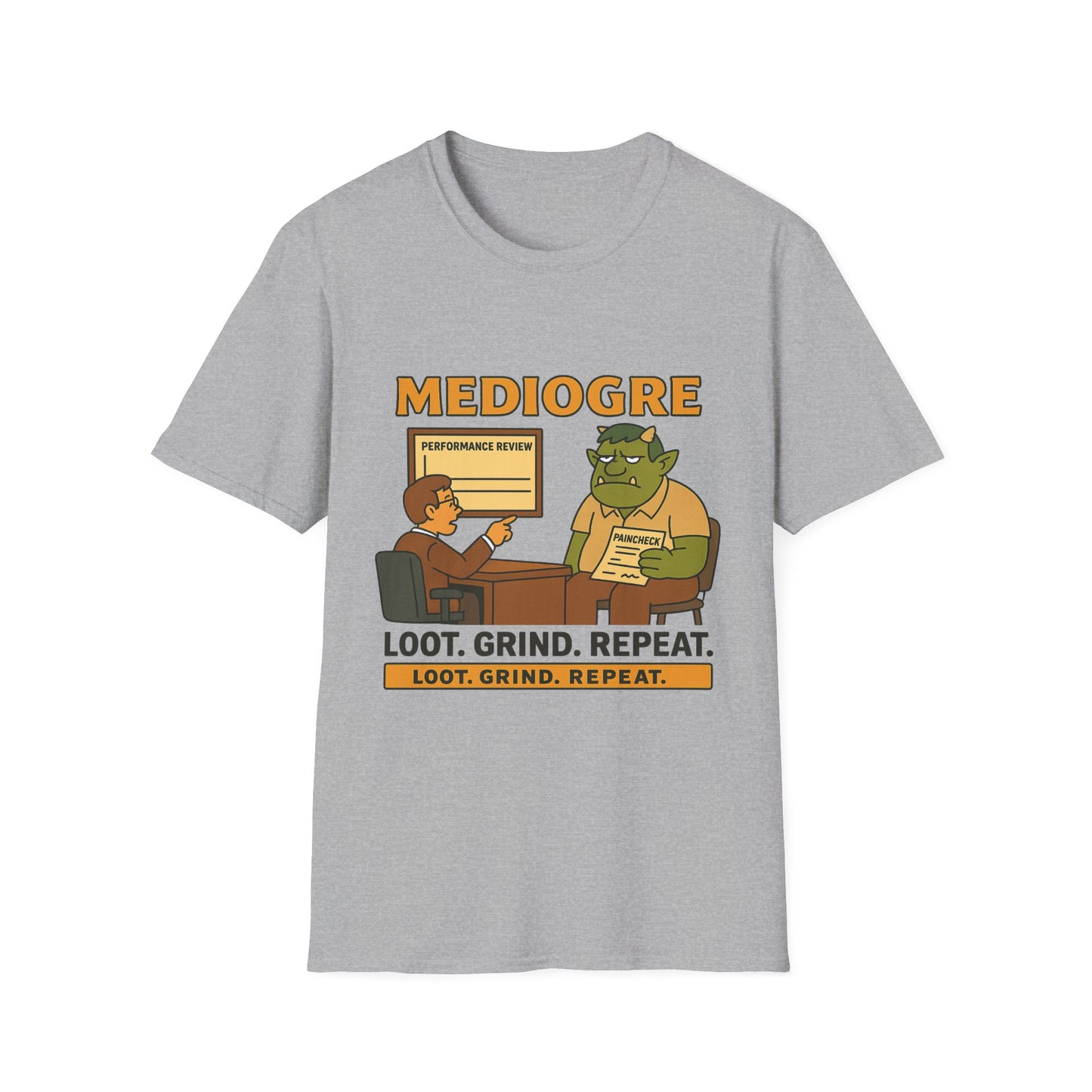 MediOgre – Performance Review Tee Unisex Softstyle T-Shirt