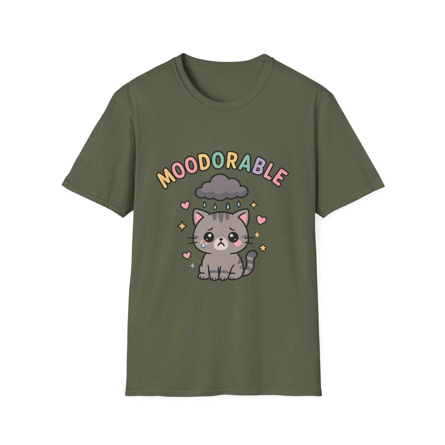 Moodorable Cat Unisex Softstyle T-Shirt - Cute and Playful Animal Graphic Tee for when you're Moody but still Adorable
