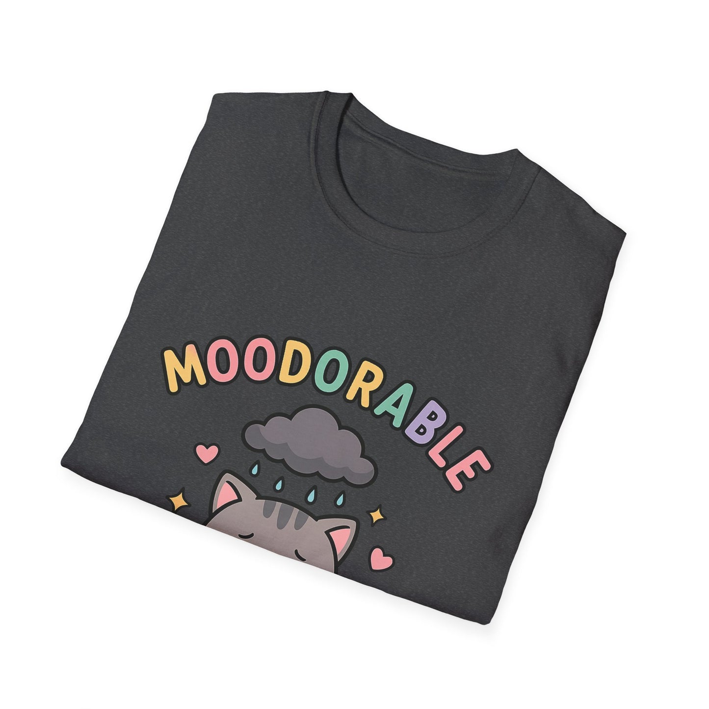 Moodorable Cat Unisex Softstyle T-Shirt - Cute and Playful Animal Graphic Tee for when you're Moody but still Adorable