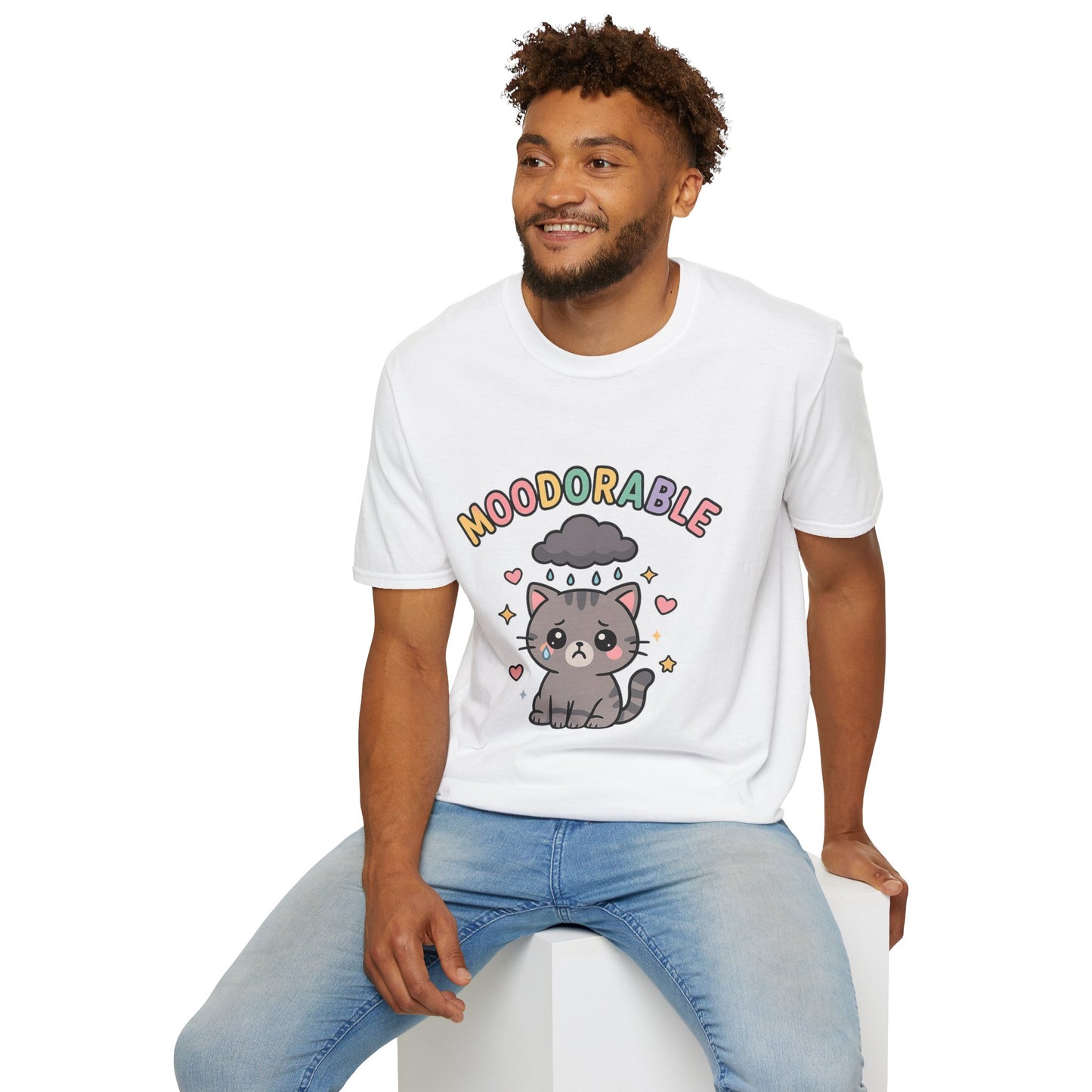 Moodorable Cat Unisex Softstyle T-Shirt - Cute and Playful Animal Graphic Tee for when you're Moody but still Adorable