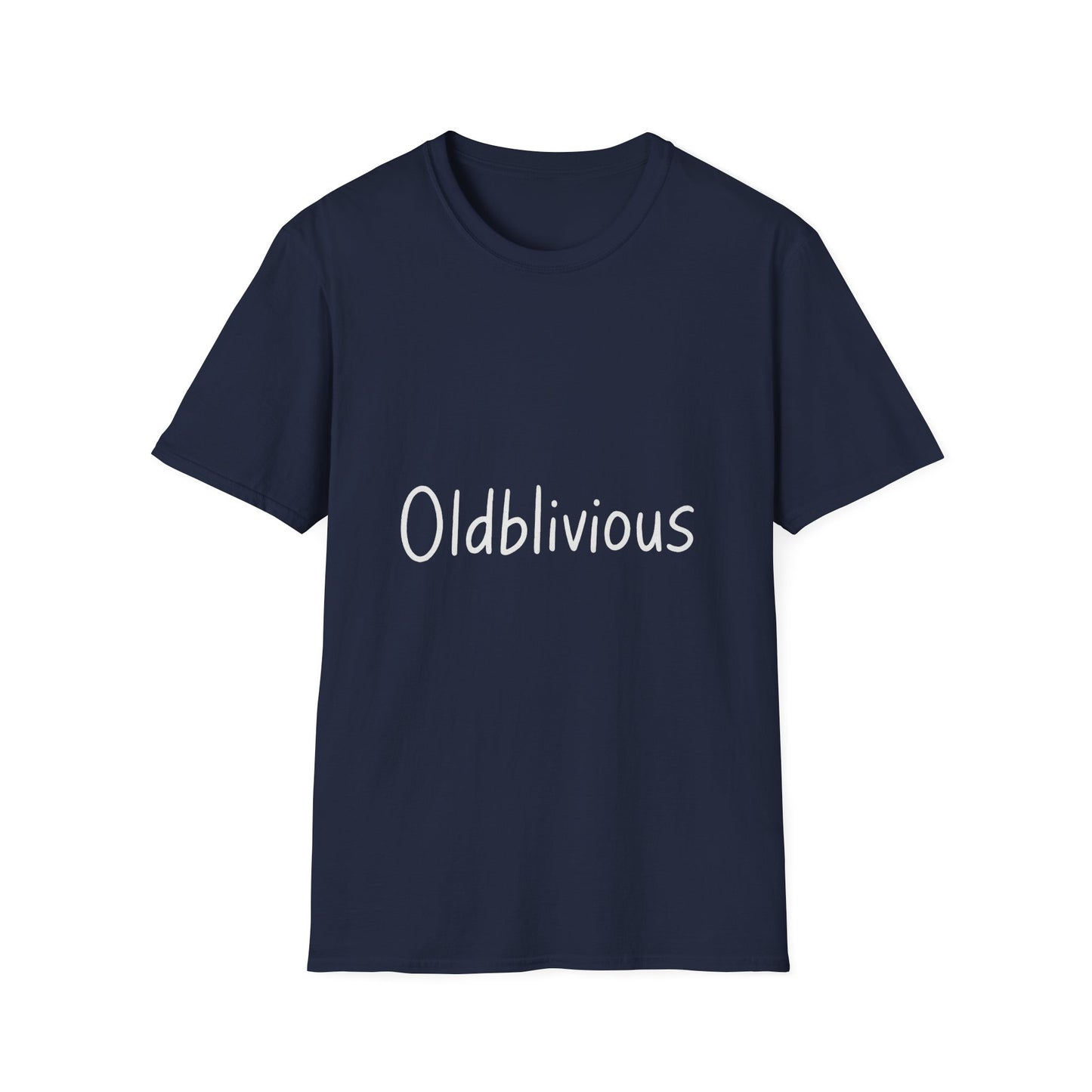 Oldblivious – Funny Handwritten Gag T-Shirt for the Humorously Out-of-Touch
