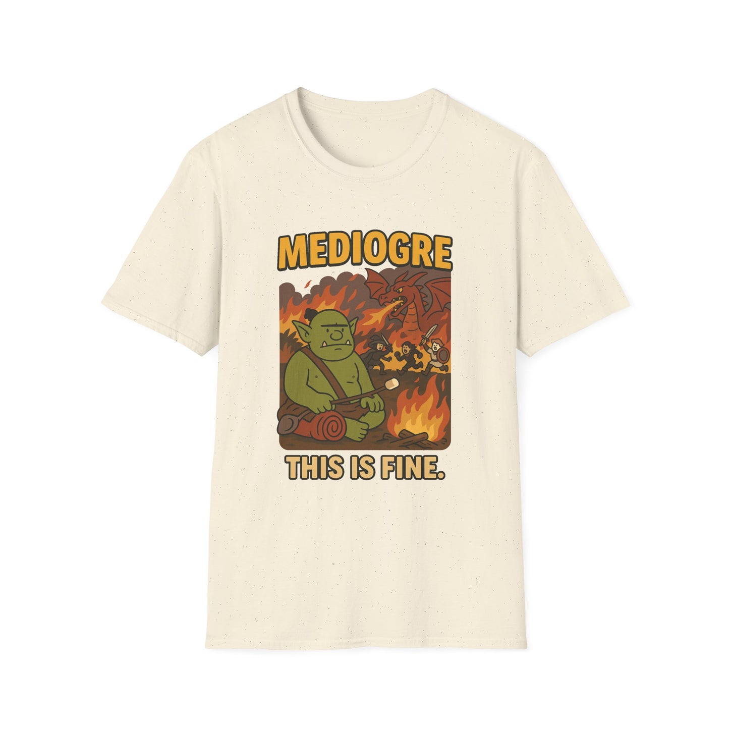 MediOgre – This Is Fine Tee - Funny Fantasy Unisex Softstyle T-Shirt