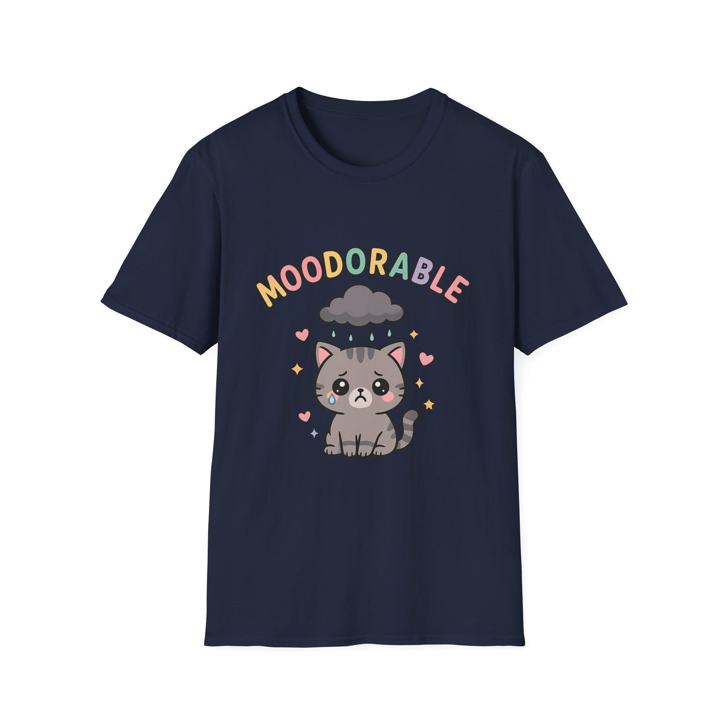 Moodorable Cat Unisex Softstyle T-Shirt - Cute and Playful Animal Graphic Tee for when you're Moody but still Adorable