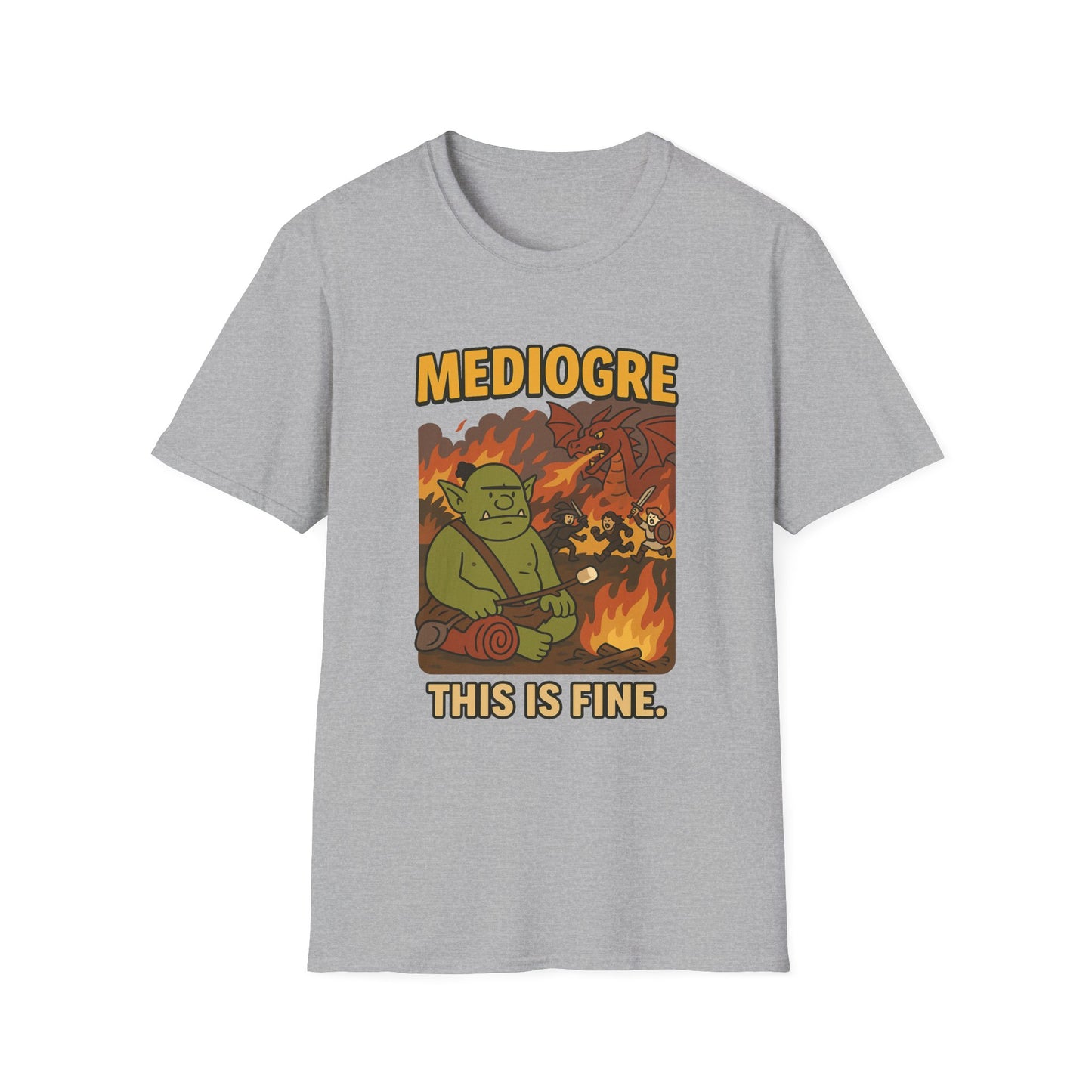 MediOgre – This Is Fine Tee - Funny Fantasy Unisex Softstyle T-Shirt