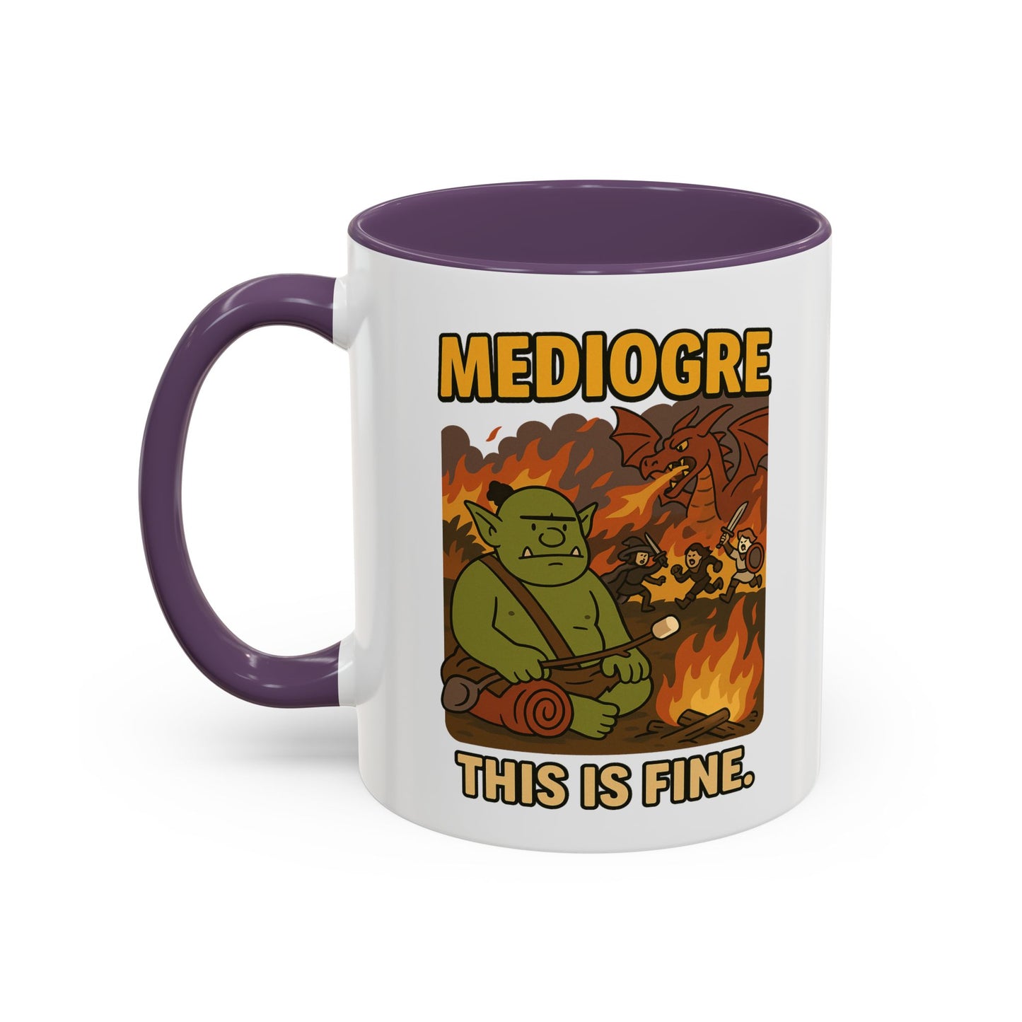 MediOgre – This Is Fine Coffee Mug - 11oz - Perfect for Coffee, Fantasy and Pun Enthusiasts!