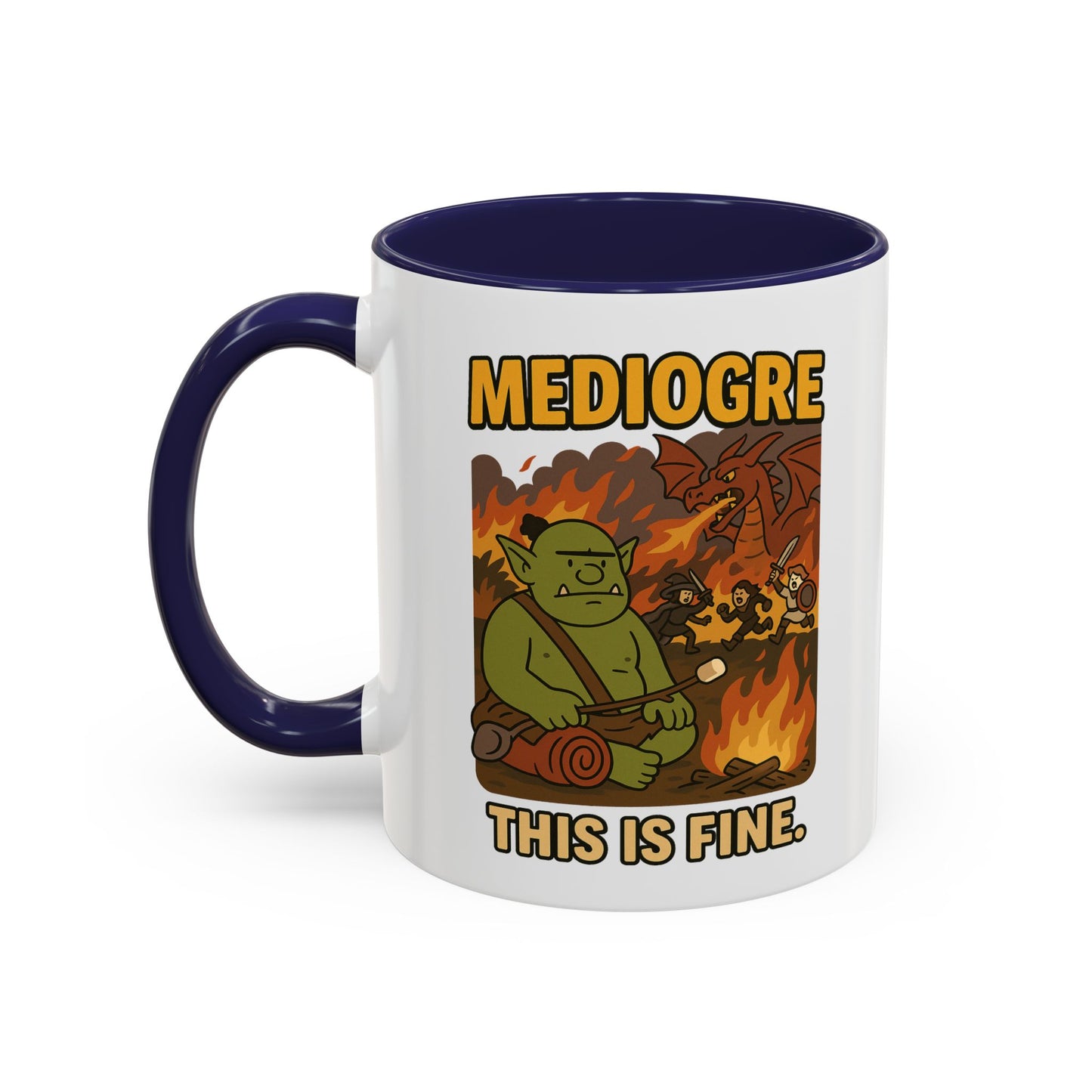 MediOgre – This Is Fine Coffee Mug - 11oz - Perfect for Coffee, Fantasy and Pun Enthusiasts!
