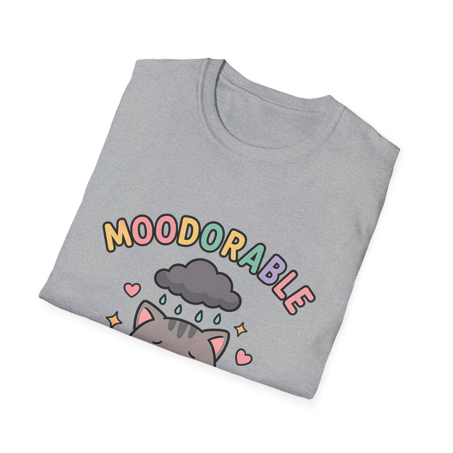 Moodorable Cat Unisex Softstyle T-Shirt - Cute and Playful Animal Graphic Tee for when you're Moody but still Adorable