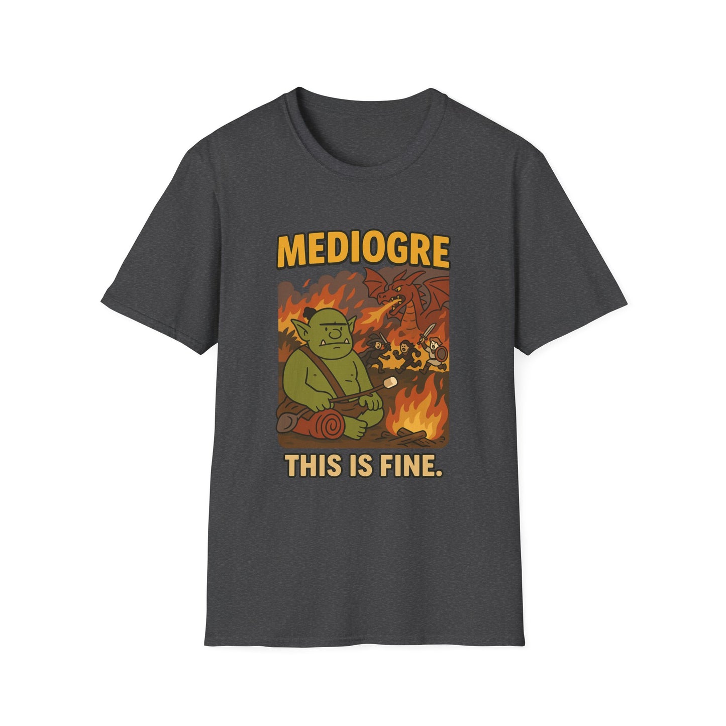 MediOgre – This Is Fine Tee - Funny Fantasy Unisex Softstyle T-Shirt